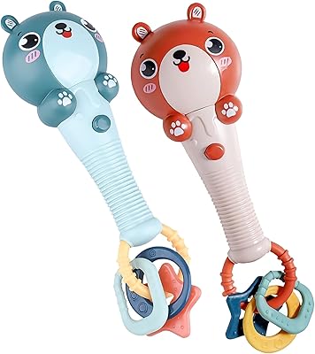 2 pièces hochet de dentition pour bébé nouveau-né - jouets de dentition