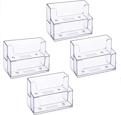Porte-cartes de visite 4 pièces porte-cartes de visite en acrylique à 2 poches