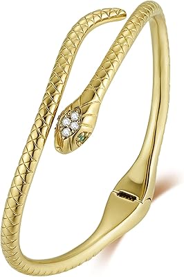 Bracelet jonc serpent doré qings pour femme, bracelet jonc réglable, bracelet jonc serpent