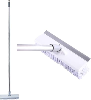 Brosse de nettoyage de sol en carrelage avec grattoir, brosse à récurer le sol,