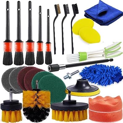 Ensemble d'outils de nettoyage de voiture de beauté, 27 pièces, ensemble de brosses