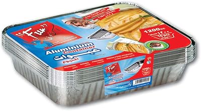 Récipient alimentaire jetable fun-tek away, récipient alimentaire en aluminium argenté avec couvercle rectangulaire