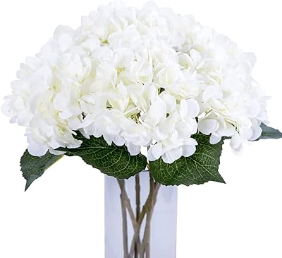 Fleurs d'hortensia artificielles 5 pièces bouquets en soie 66"fleurs réalistes pour mariage