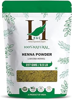 Poudre de henné h&c 100 % pure naturelle, henné (cultivé biologiquement) 227 grammes