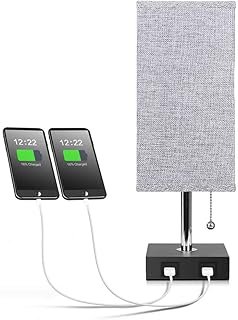 Lampe de table usb lampe de chevet u-home avec 2 ports de chargement
