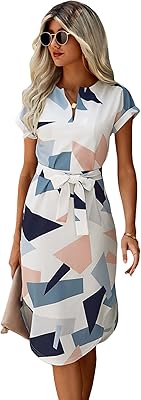 Shein robe mi-longue à manches longues et col pointu pour femme