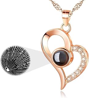 Collier coeur plaqué or rose 18 carats je t'aime 100 langues bijoux pour femmes filles par jubella (2 styles). Votre centre commercial virtuel au Sénégal : Diaytar