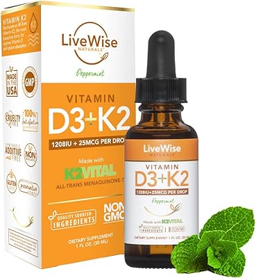 Vitamine d3 avec gouttes liquides k2 entièrement naturelles sans ogm 1208 ui