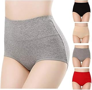 Culotte taille haute en coton pour femmes, couverture complète, contrôle du ventre, taille