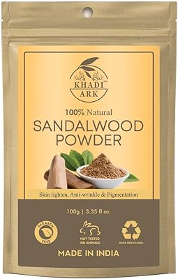 Poudre de bois de santal kadi arc pour une peau éclatante naturelle, 100