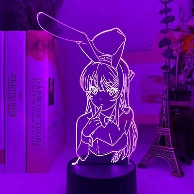 Lampe anime my sakurajima kawaii bunny girl anime led light 16 transformation