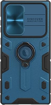 Coque arrière nillkin armor pour samsung galaxy s22 ultra (noir) (bleu)