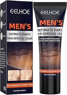 Crème dépilatoire pour parties intimes des hommes, 60 ml, peau lisse, hydratation douce