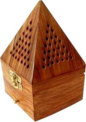 Brûleur d'encens en bois en forme de pyramide sakoware, grand brûleur d'encens