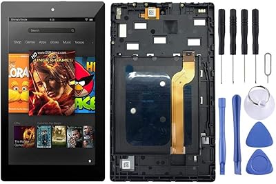 Écran lcd et numériseur qgtong-ae assemblage complet avec cadre pour amazon kindle fire