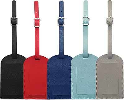 Étiquettes de bagage en cuir pu ecv, étiquettes de voyage avec couverture
