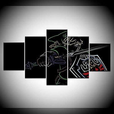 Qqyyt peinture sur toile sans cadre, 5 tablettes, mur de jeu, la légende