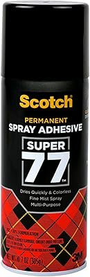 Adhésif en spray multi-usage scotch super 77, adhère au tissu, au carton, au