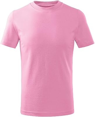 T-shirt garçon col rond, 170 grammes par mètre carré, pur coton aux couleurs