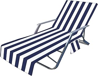 Serviettes de plage en microfibre, serviette de salon de jardin portable avec poches