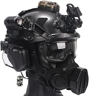 Ensemble de casque tactique robuste avec masque de paintball, modèle de vision nocturne