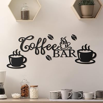 Panneau de café en métal au design rustique à suspendre au mur pour café, café, maison, bureau, décoration de cuisine (motif café, grain, tasse). Profitez des meilleurs deals du Sénégal sur Diaytar