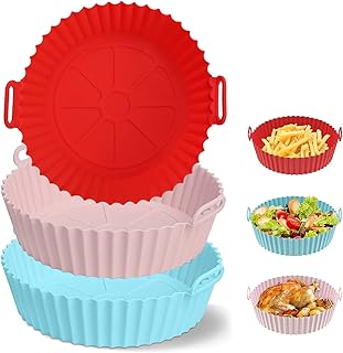 Bol en silicone pour friteuse à air 3 pièces réutilisables en silicone panier