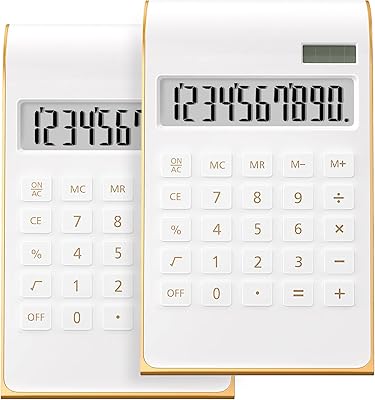 Calculatrices, lot de 2 calculatrices de bureau avec grand écran lcd, alimentation solaire