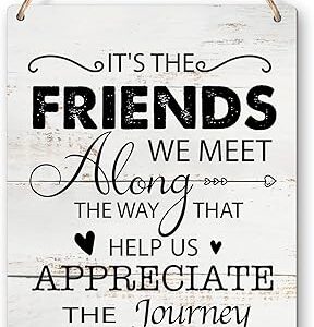 Ce sont les amis que nous rencontrons le long du chemin, panneau en bois, citation d'amitié rustique, panneau suspendu en bois pour décoration murale de porte de maison de ferme. Comparez, choisissez, économisez sur Diaytar Sénégal