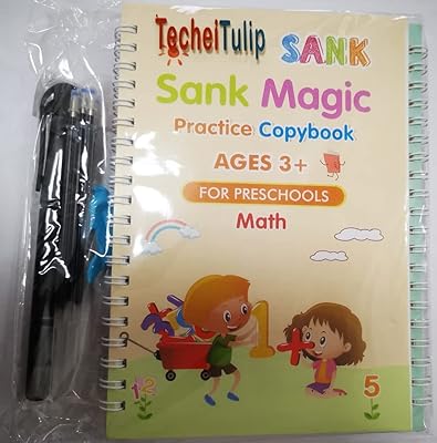 Cahier d'écriture et de calligraphie réutilisable pour enfants d'âge préscolaire avec stylo
