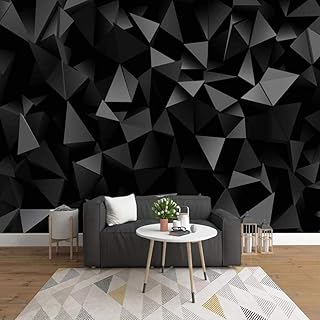 Okdiyok vinyle autocollant mural-3d triangle noir motif géométrique chambre salon peinture art décoration