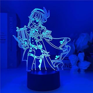 Lumière led 3d anime genshin impact ventia pour chambre à coucher, salon, décoration