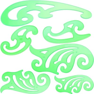 Ensemble de modèles de bandes dessinées multifonctions en plastique pour règle de courbe