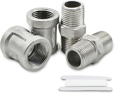 4 pièces 1/2 pouce à 1/2 pouce femelle et mâle psp en acier