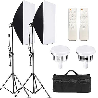 Kit d'éclairage badum softbox, kit de boîte d'éclairage continu à intensité variable