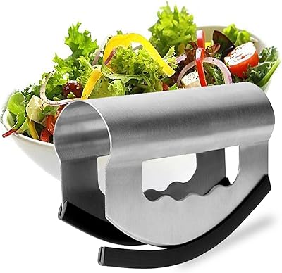 Coupe-salade avec couvercle de protection - coupe-salade avec lame, couteau hachoir en acier