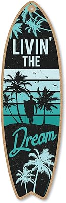 Honey dew gifts living the dream planche de surf 5" x 16", panneau