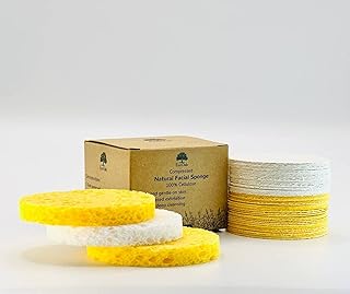 Éponge nettoyante visage compressée naturelle equak paquet de 50 éponges