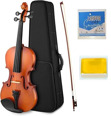 Mike music ensemble de violon 4/4 en bois massif pour débutants avec étui