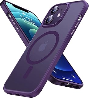 Infosun coque de protection arrière rigide transparente mate pour iphone 12/12 pro, compatible