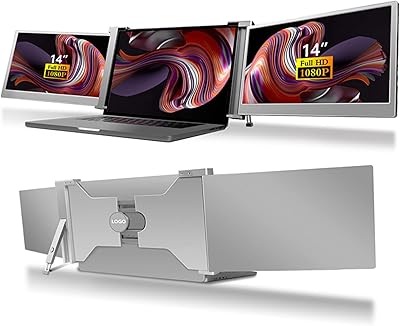 Moniteur portable triple 14 pouces fhd 1080p ips hdr externe de type