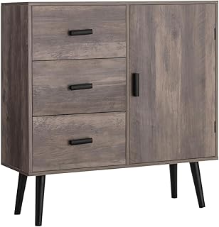 Iwell armoire de rangement avec 3 tiroirs et étagère, armoire de plancher