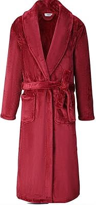 Robe longue en polaire pour hommes, manches longues, col châle, longue et épaisse, peignoir pour hommes, vêtements de nuit. Commandez malin, vivez mieux avec Diaytar