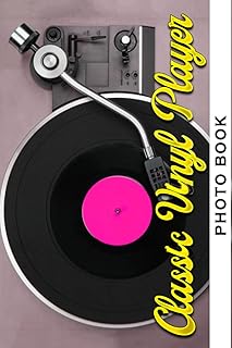 Livre photo classique avec lecteur de vinyle : images colorées de tourne-disque vintage