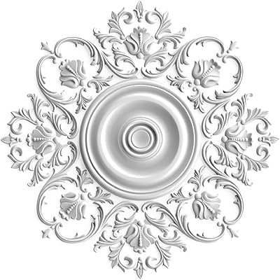 Lampe de plafond au design floral bohème, médaillon de 37,5 pouces, non peint