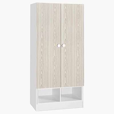 Home box vanilla armoire 2 portes, chêne/blanc - hauteur 80 x largeur 40