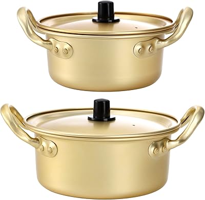 Lilf ensemble de 2 casseroles à ramen coréennes avec couvercle tailles pour nouilles
