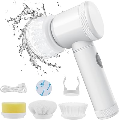 Nettoyeur rotatif électrique rechargeable, brosse de nettoyage électrique avec 3 têtes de brosse