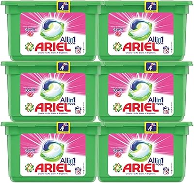 Ariel détergent liquide 3 en 1 en comprimés avec touche de fraîcheur duveteuse