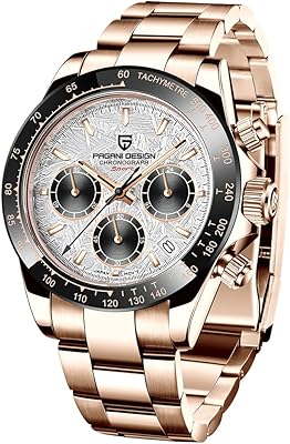 Montre-bracelet à quartz pour hommes, grand cadran, bracelet en cuir véritable, étanche, chronographe
